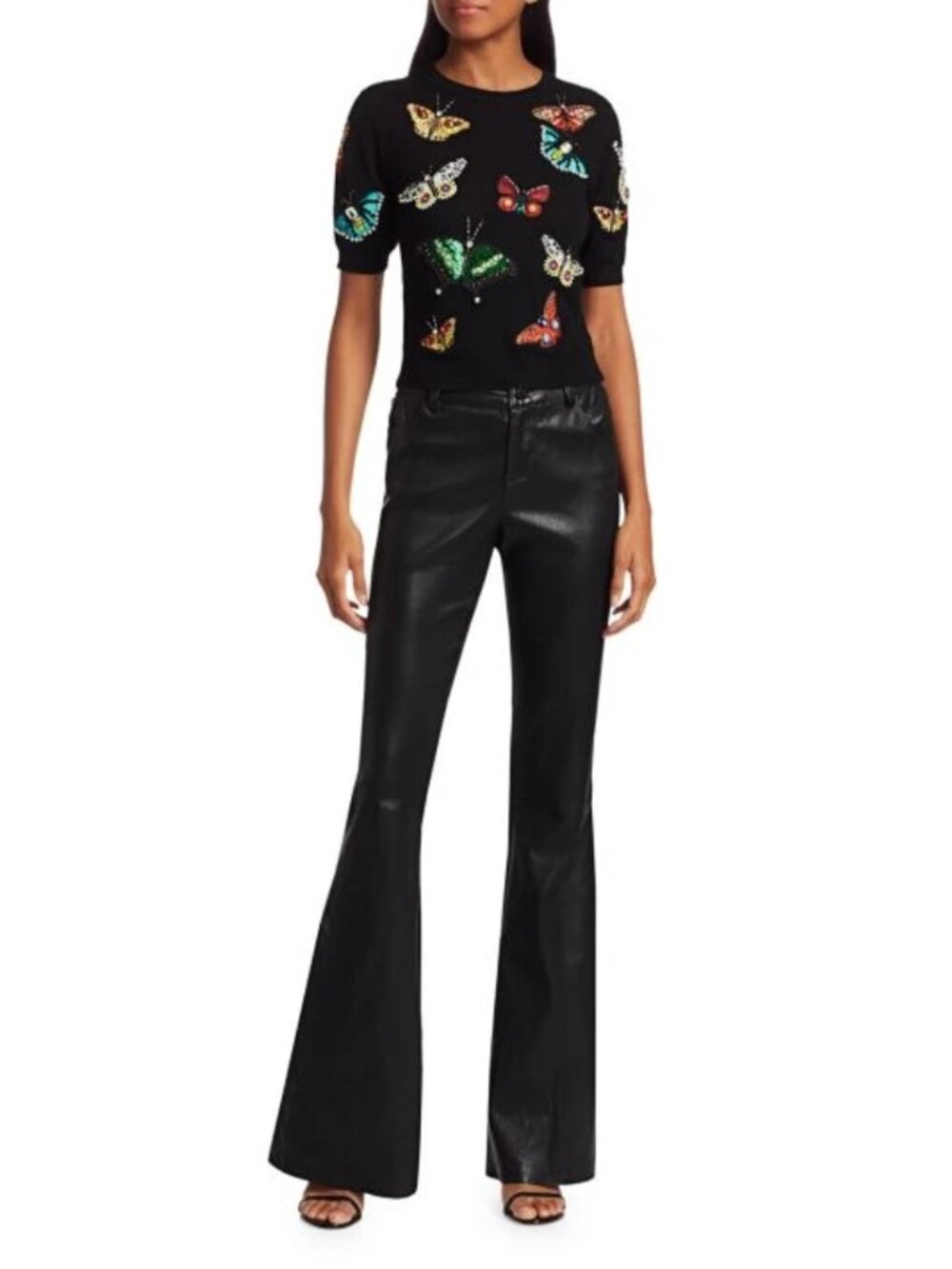 NWT Alice + Olivia Ciara Butterfly Embroidered Sweater Medium M - Picture 3 of 14